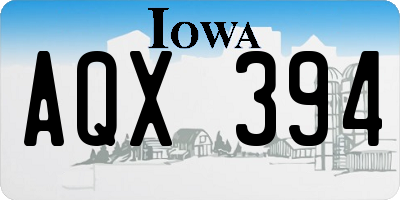 IA license plate AQX394