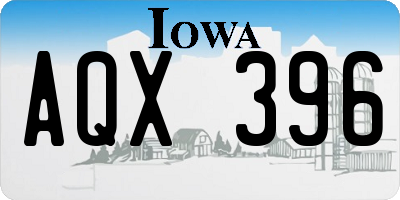 IA license plate AQX396