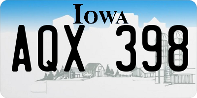 IA license plate AQX398