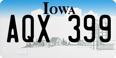 IA license plate AQX399