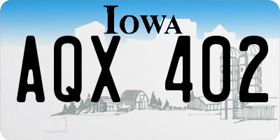 IA license plate AQX402