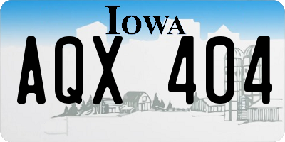 IA license plate AQX404