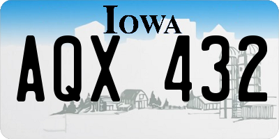 IA license plate AQX432