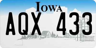 IA license plate AQX433