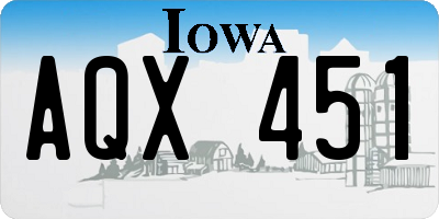 IA license plate AQX451