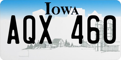 IA license plate AQX460