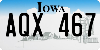 IA license plate AQX467