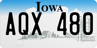 IA license plate AQX480