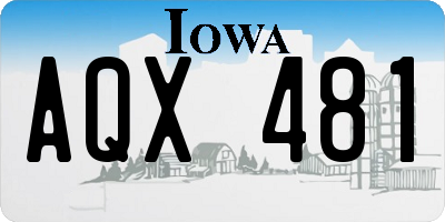 IA license plate AQX481