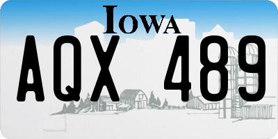 IA license plate AQX489