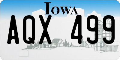 IA license plate AQX499