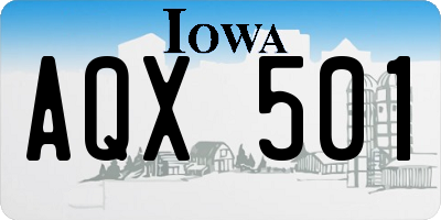 IA license plate AQX501