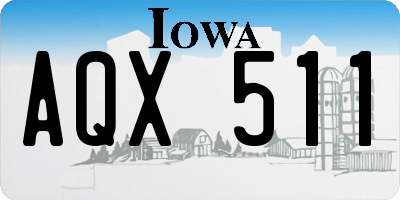 IA license plate AQX511