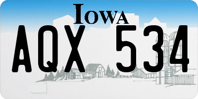 IA license plate AQX534