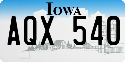 IA license plate AQX540