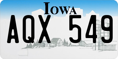 IA license plate AQX549
