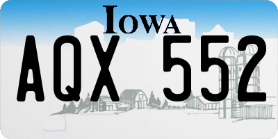 IA license plate AQX552