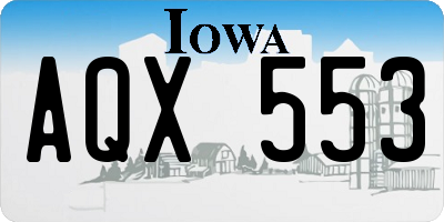 IA license plate AQX553