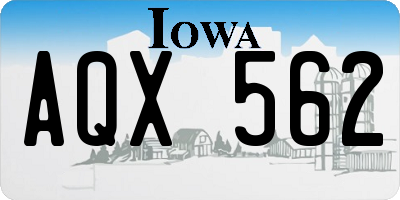 IA license plate AQX562