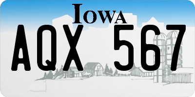 IA license plate AQX567