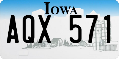 IA license plate AQX571