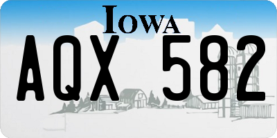 IA license plate AQX582