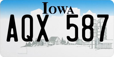 IA license plate AQX587