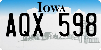 IA license plate AQX598