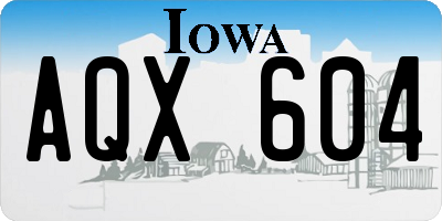 IA license plate AQX604