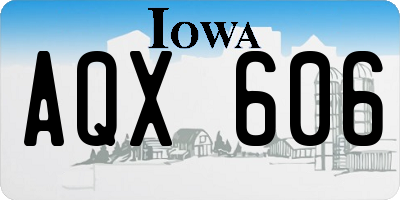 IA license plate AQX606