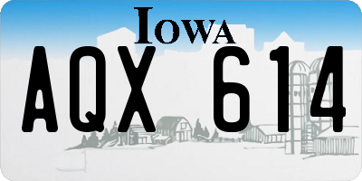 IA license plate AQX614