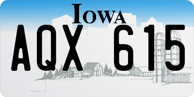IA license plate AQX615