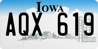 IA license plate AQX619