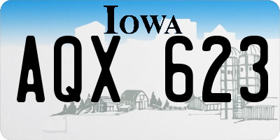 IA license plate AQX623