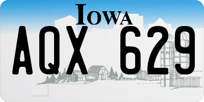 IA license plate AQX629