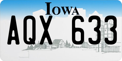 IA license plate AQX633