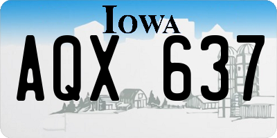 IA license plate AQX637
