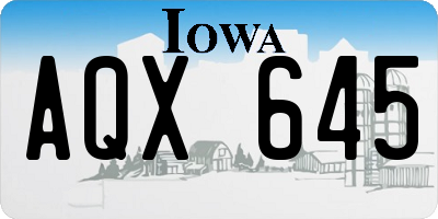 IA license plate AQX645