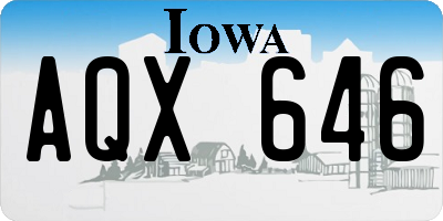 IA license plate AQX646