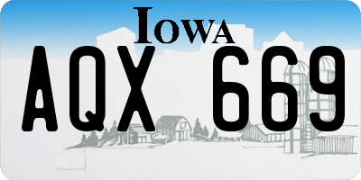 IA license plate AQX669