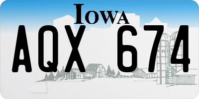 IA license plate AQX674