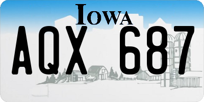 IA license plate AQX687