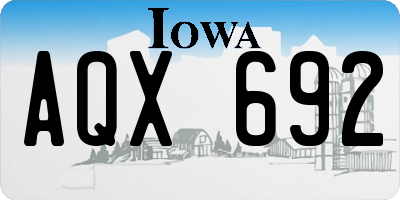 IA license plate AQX692