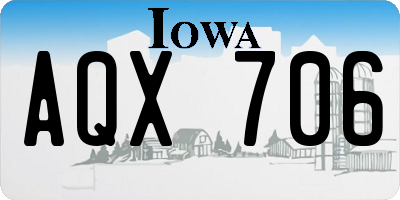 IA license plate AQX706