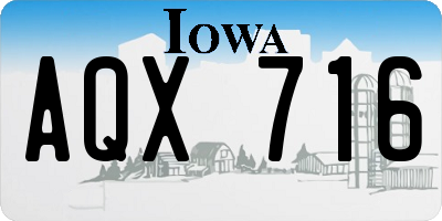 IA license plate AQX716