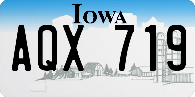 IA license plate AQX719