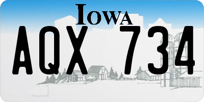 IA license plate AQX734
