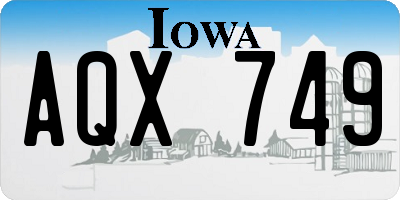 IA license plate AQX749