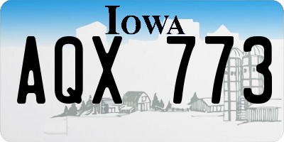IA license plate AQX773