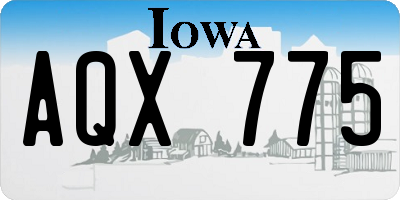 IA license plate AQX775